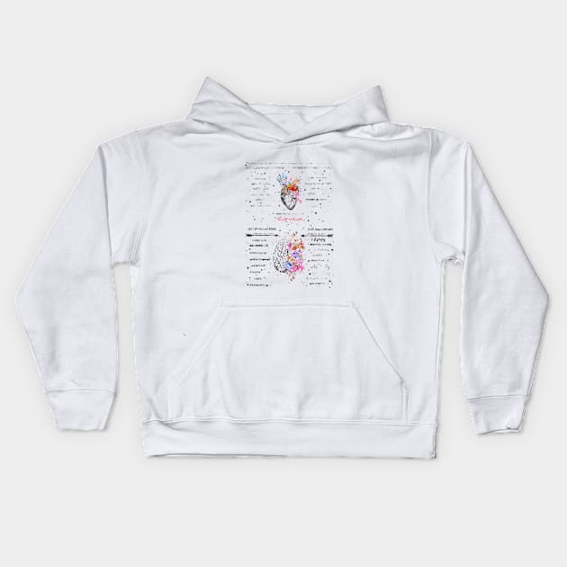 Heart and brain Kids Hoodie by RosaliArt